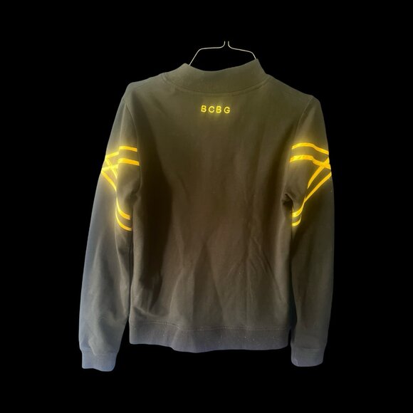 BCBG Maxazria Y2K Full Zip Black Gold Track Jacket - Picture 2 of 3